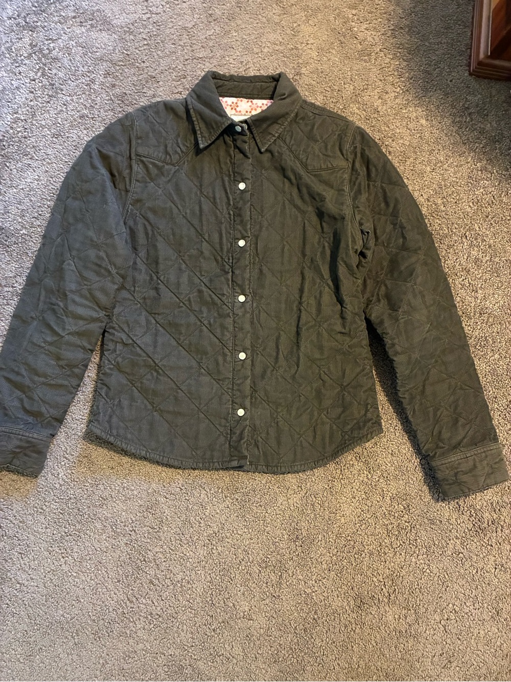 Toad&Co Olive Quilted Button-Down Shirt